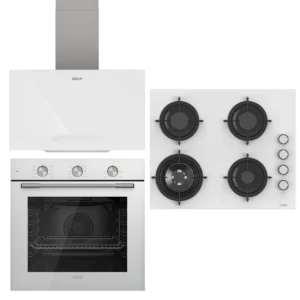 UĞUR Chef Beyaz Cam 3'Lü Ankastre Set