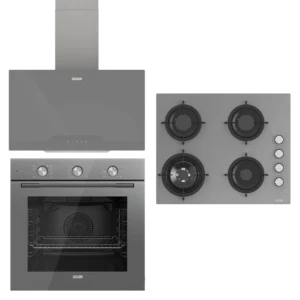 UĞUR Chef Gri Cam 3'Lü Ankastre Set
