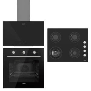 UĞUR Chef Siyah Cam 3'Lü Ankastre Set