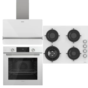 UĞUR Premium Fryart Beyaz Cam 3'Lü Ankastre Set