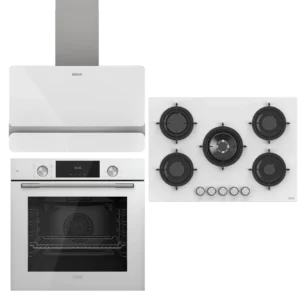 UĞUR Premium Wide Fryart Beyaz Cam 3'Lü Ankastre Set