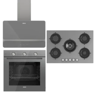 UĞUR Premium Wide Gri Cam 3'Lü Ankastre Set