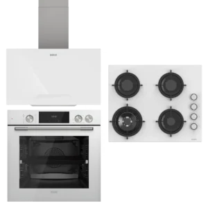 UĞUR Yeni Steam Chef Beyaz Cam 3'Lü Ankastre Set